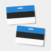 エストニアの国旗が付いた名札 バッジ (正面＆裏面)