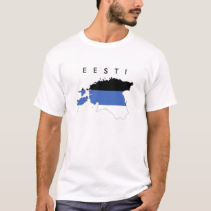エストニアの国旗の地図の形の記号の文字のeesti tシャツ