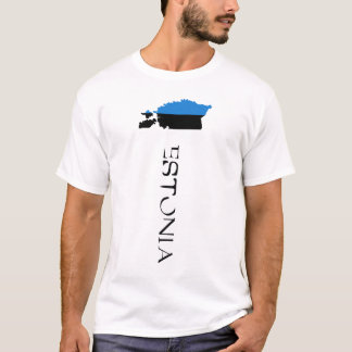エストニアの国旗地図  Tシャツ