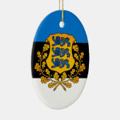 エストニアの国旗/コート セラミックオーナメント (右)