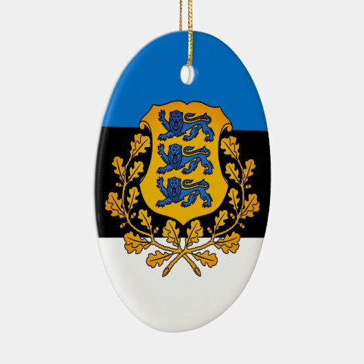 エストニアの国旗/コート セラミックオーナメント (右)