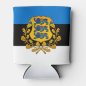 エストニアの国旗/コート 缶クーラー (正面)