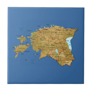 エストニアの地図のタイル タイル