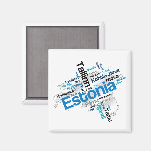 エストニアの地図シティズマグネット マグネット (正面/裏面)