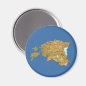 エストニアの地図マグネット マグネット (正面/裏面)