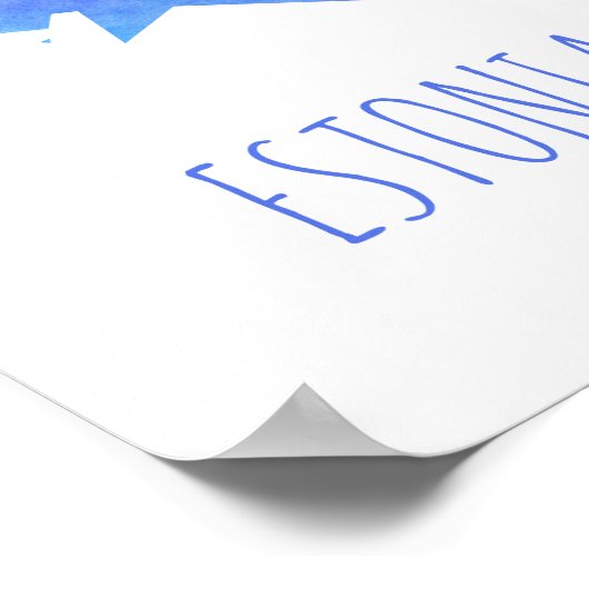 エストニアの地図 ポスター (角)