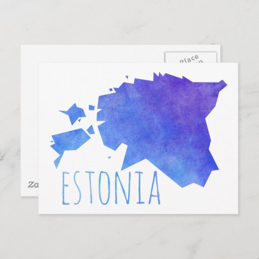 エストニアの地図 ポストカード (正面/裏面)