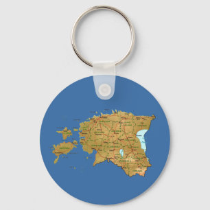 エストニアの地図Keychain キーホルダー