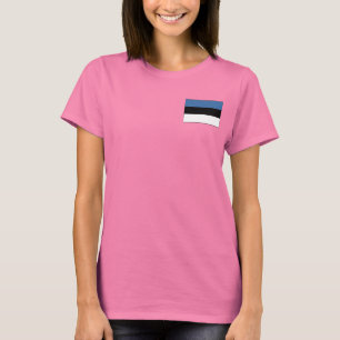 エストニアの旗および地図dkのTシャツ Tシャツ