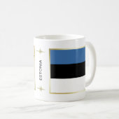 エストニアの旗 + 地図のマグ コーヒーマグカップ (正面右)