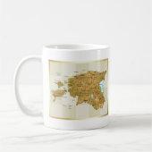 エストニアの旗 + 地図のマグ コーヒーマグカップ (左)