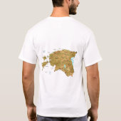 エストニアの旗+地図+テキストTシャツ Tシャツ (裏面)