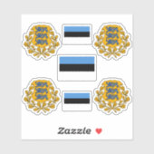 エストニアの紋章と国旗のステッカー シール (シート)