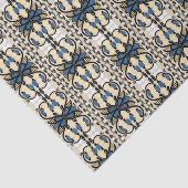 エストニアの青と黄のフローラフォーク美術 薄葉紙 (詳細)