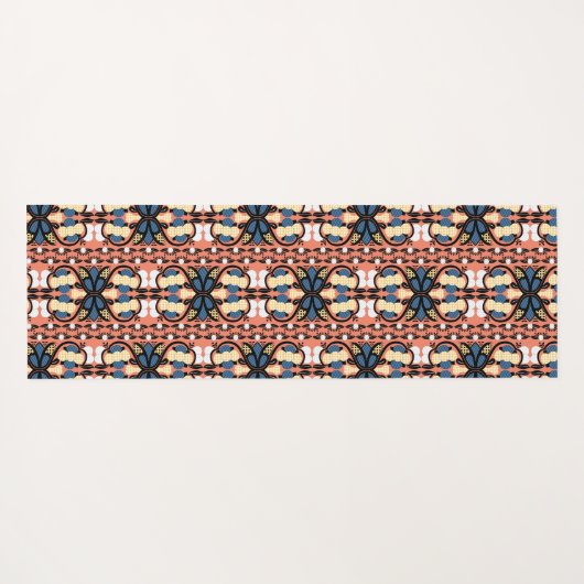 エストニアの青と黄色のフローラフォークアート ヨガマット (裏面(横))