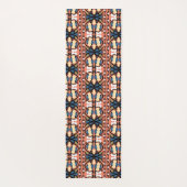 エストニアの青と黄色のフローラフォークアート ヨガマット (裏面)