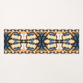 エストニアの青と黄色のフローラフォークアート ヨガマット (正面(横))