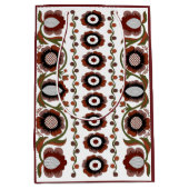 エストニアアンティークフォークアートの花のパターン ミディアムペーパーバッグ (正面)