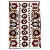 エストニアアンティークフォークアートの花のパターン ミディアムペーパーバッグ (裏面)