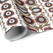 エストニアアンティークフォークアートの花のパターン ラッピングペーパー (ロールコーナー)