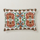 エストニアアンティークフォークアートデザイン（花付き） アクセントクッション (正面)