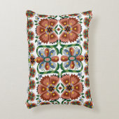 エストニアアンティークフォークアートデザイン（花付き） アクセントクッション (正面(垂直))