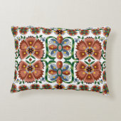 エストニアアンティークフォークアートデザイン（花付き） アクセントクッション (裏面)