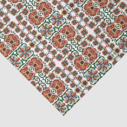 エストニアアンティークフォークアートデザイン（花付き） 薄葉紙 (詳細)