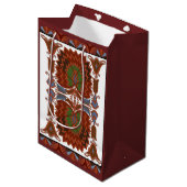 エストニアアンティークフローラフォーク美術刺繍 ミディアムペーパーバッグ (正面アングル)