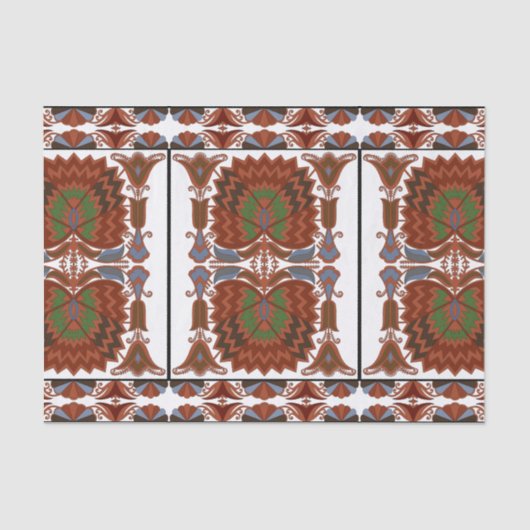 エストニアアンティークフローラフォーク美術刺繍 薄葉紙 (正面)