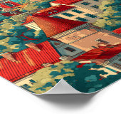 エストニアイラストレーショントラベルアートヴィンテージ ポスター (角)