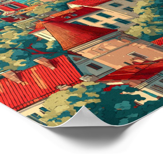 エストニアイラストレーショントラベルアートヴィンテージ ポスター (角)