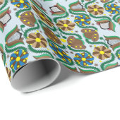 エストニアカラフルの花伝統的柄 ラッピングペーパー (ロールコーナー)