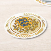 エストニアコート・オブ・アームズ ラウンドペーパーコースター (アングル)