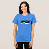 エストニアスペシャルギフトブルー観光客クラシック トライブレンドTシャツ (正面全面)