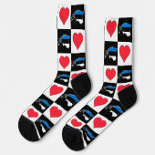 エストニアハートパターンエストニア国旗の地図 ソックス (左)