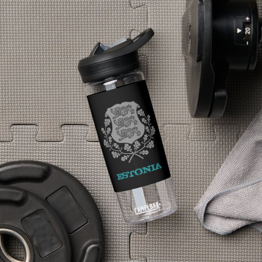 エストニアフィットネス&エストニアの紋章/国旗 ウォーターボトル (ジム)