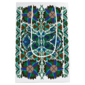 エストニアブルーヴィンテージフォークアートの花のパターン ミディアムペーパーバッグ (裏面)