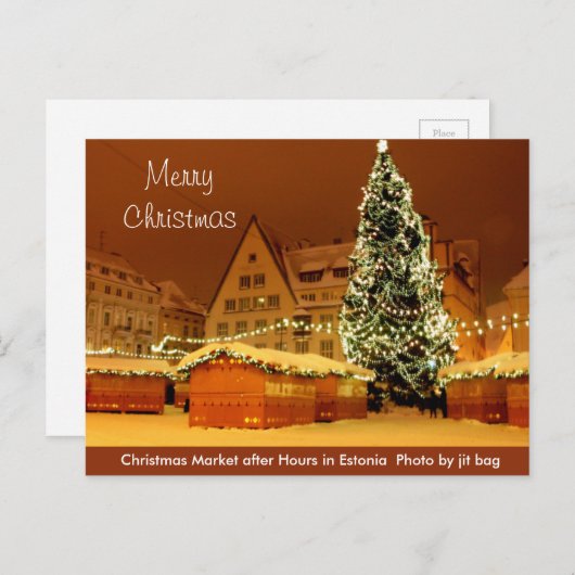 エストニアポストカードからのメリークリスマス シーズンポストカード (正面/裏面)