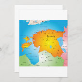 エストニアマップ招待状 招待状 (正面/裏面)