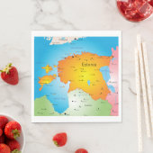 エストニアマップ紙ナプキンス スタンダードランチョンナプキン (インサイチュ)