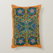 エストニアンブルーヴィンテージフォークの絵柄 アクセントクッション (正面(垂直))