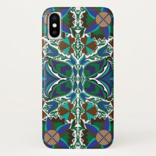 エストニアンブルーヴィンテージフォークの絵柄 iPhone X ケース