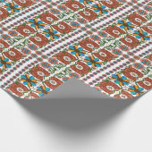 エストニアヴィンテージフォークアートフローラルパターン ラッピングペーパー (角)