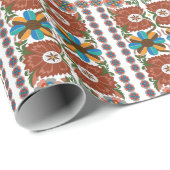 エストニアヴィンテージフォークアートフローラルパターン ラッピングペーパー (ロールコーナー)