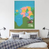 エストニアヴィンテージ旅行ポスターマップCanvas Print キャンバスプリント (インサイチュ (寝室))