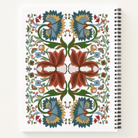 エストニアヴィンテージ野花フォークアートパターン ノートブック (裏面)