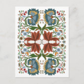 エストニアヴィンテージ野花フォークアートパターン ポストカード (正面)