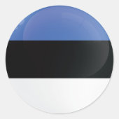 エストニア丸アイコン国旗 ラウンドシール (正面)