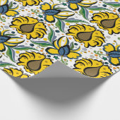 エストニア伝統的ヴィンテージフローラ刺繍 ラッピングペーパー (角)